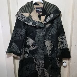 Tara Avis Iris Apfel Jacquard Floral Coat 2X